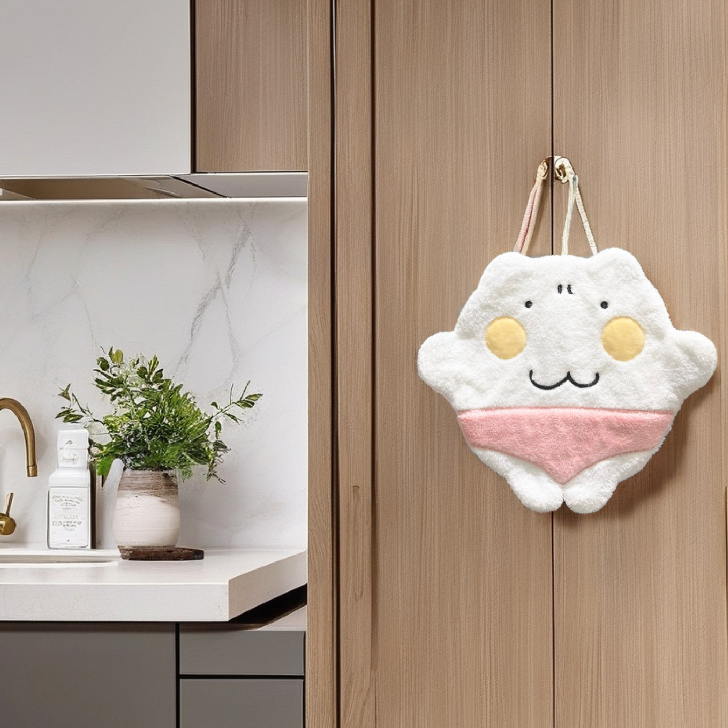 にゃんにゃん ピンクパンツハンドタオル