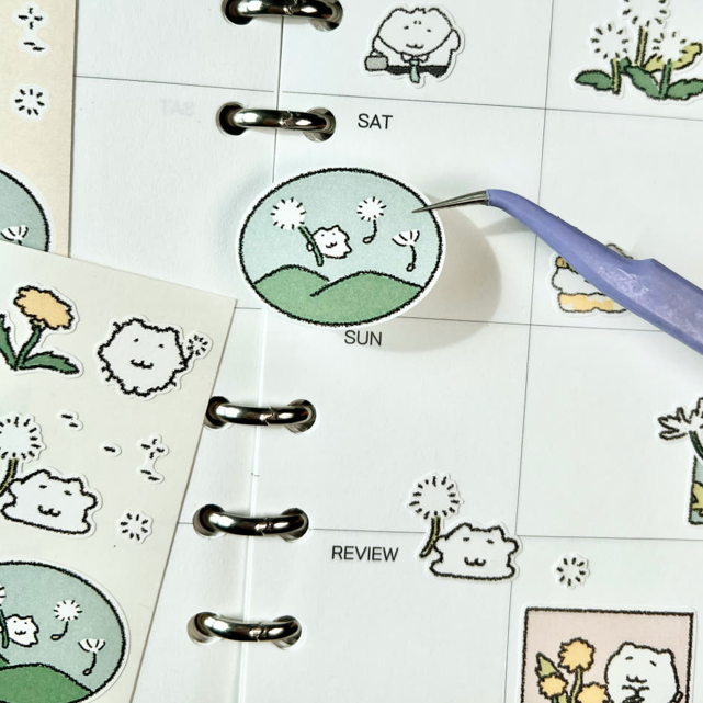 にゃんにゃんステッカー【にゃんとたんぽぽ】