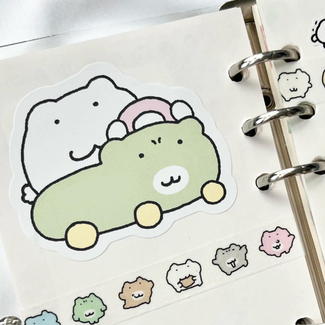にゃんにゃんステッカー【もぞもぞ4種2枚セット】