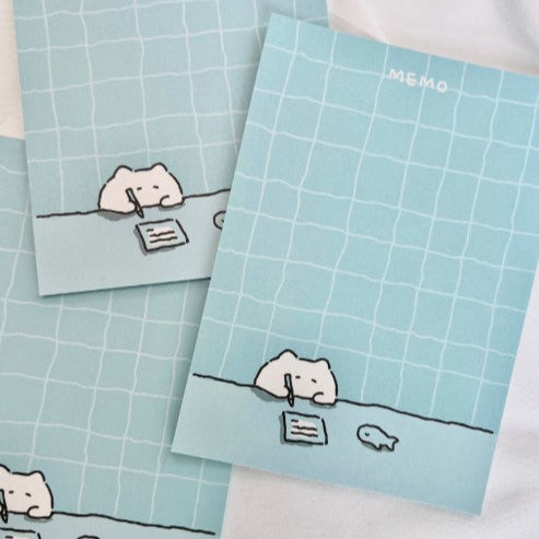 (NEW)にゃんにゃん手紙セット【クジラさん手紙+メモ帳】