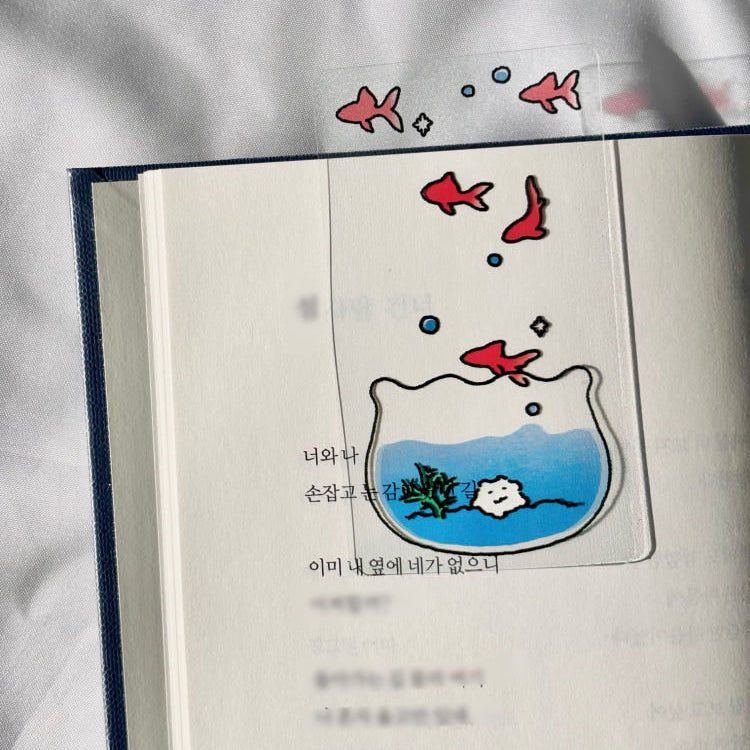 にゃんモンブックしおり【金魚鉢】