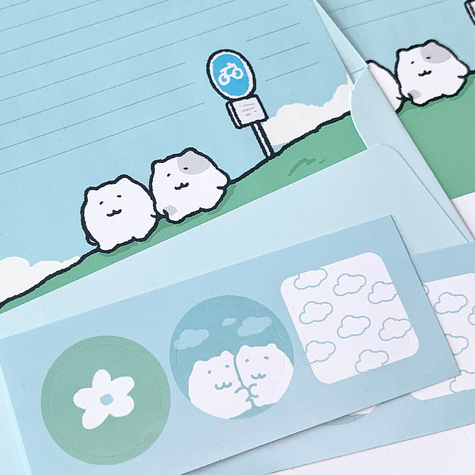 にゃんモン手紙セット【青空の下で】