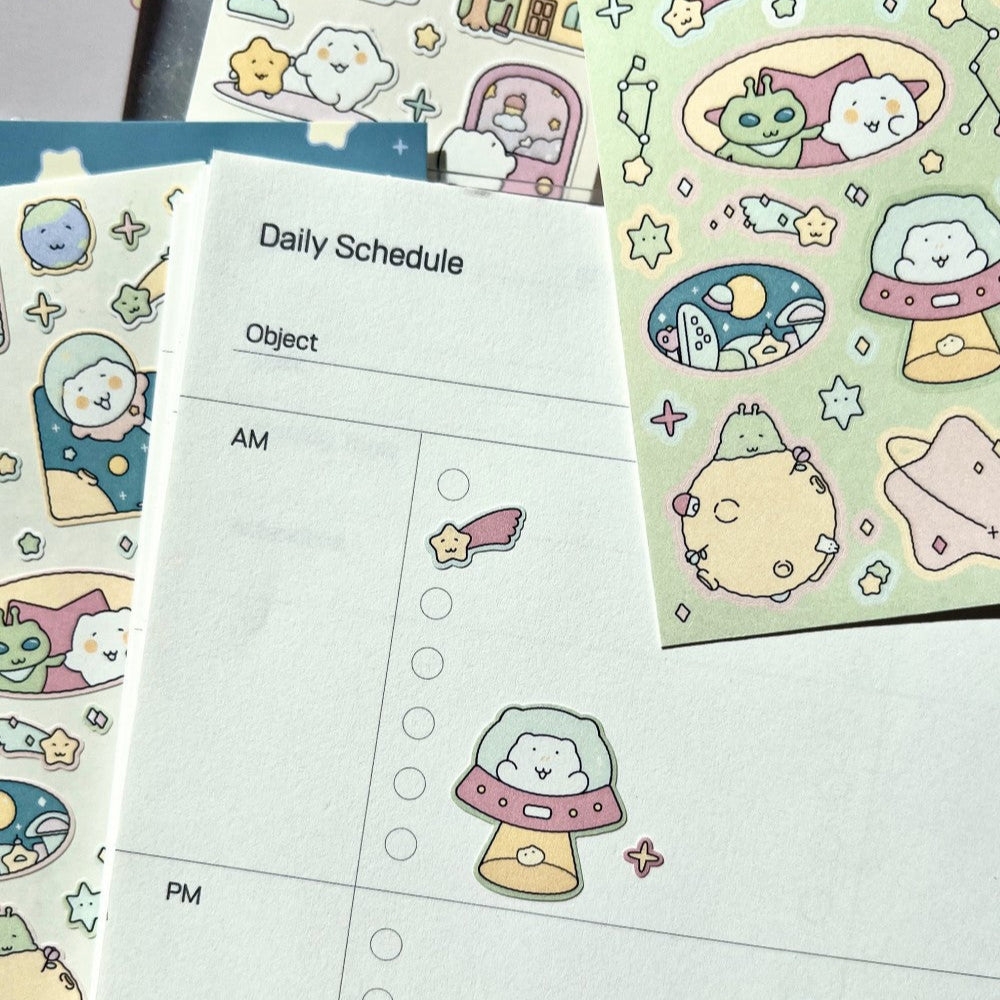 にゃんにゃんステッカー【にゃんと宇宙旅行】