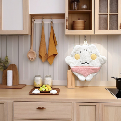 にゃんにゃん　ピンクパンツハンドタオル