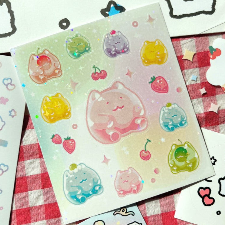 にゃんにゃんステッカー【にゃんクマゼリー】