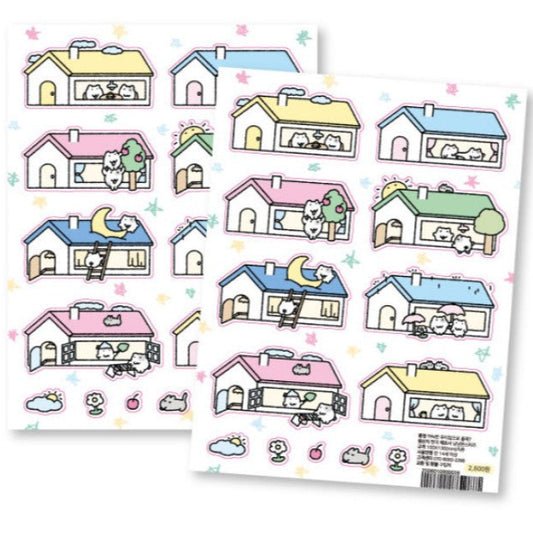 （NEW）にゃんモンステッカー【お家に遊びにおいて】