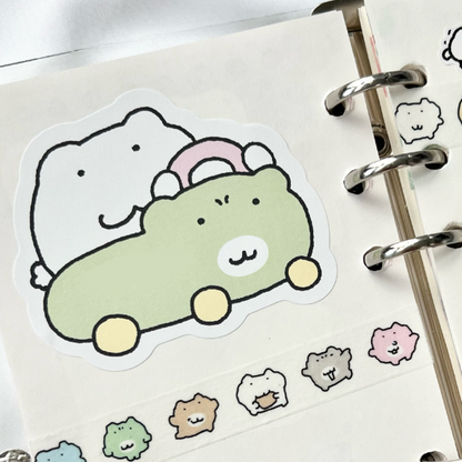 にゃんにゃんステッカー【もぞもぞ4種2枚セット】