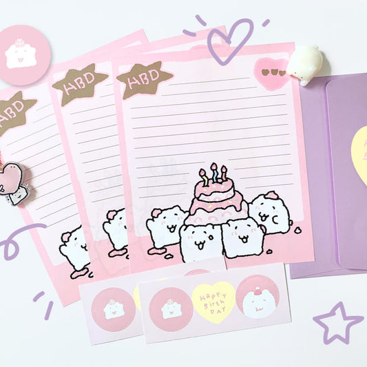 にゃんにゃん手紙セット【お誕生日おめでとう】