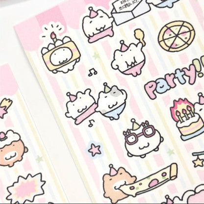 にゃんモンステッカー【みんなでパーティーmini】